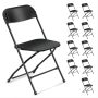 White Steel Frame Plastic Seat Folding Chairs (Set of 10) - Image 1