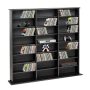 Black 3-Column Tall Cabinet, CD Rack Storage Cabinet, CD Storage Cabinet, DVD Storage Cabinet with 21-Adjustable Shelves - Image 1