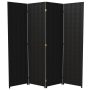 6 ft. Black 4-Panel Room Divider - Image 1