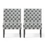 Kassi Navy and Blue Geometric-Patterned Fabric Accent Chairs (Set of 2) - Image 1