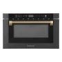 ZLINE - Autograph 24 in. 1.2 cu. ft. Built-in Microwave Drawer and Champagne Bronze Helix Handle - Black Stainless Steel - Image 1