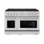 ZLINE - 48 in. Paramount Double Oven Dual Fuel Range with 8 Burners (SDRS-48) - Stainless Steel - Image 1