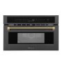 ZLINE - Autograph 30 in. 1.6 cu ft. Built-in Convection Microwave Oven in Black Stainless and Champagne Bronze Helix Handle - Black Stainless Steel - Image 1