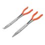 13 in. X2 Double Compound Long Reach Long Nose Plier Set with Dipped Handles (2-Piece) - Image 1