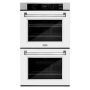 ZLINE - 30 in. Convection Double Wall Oven w/ Air Fry and Self Clean w/ White Matte Doors - Stainless Steel - Image 1