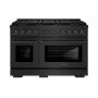 ZLINE - 48 in. Wide 8 Burner Paramount Dual Fuel Range with DuoPro & Dual Ovens (PSDRB-48) - Black Stainless Steel - Image 1