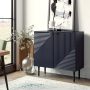 Arkayla 35" Tall 2 - Door Fluted Accent Cabinet with Adjustable Shelves - Image 1