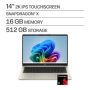 HP - OmniBook 3 - 14" 2K Touchscreen Laptop - Snapdragon X - 16GB Memory - 512GB SSD - Copilot+ PC - Warm Gold - Image 1
