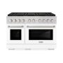 ZLINE - 48 in. Wide 8 Burner Paramount Dual Fuel Range with DuoPro Cooktop and Dual Ovens w/ White Doors (PSDR-WM-48) - Stainless Steel with White Matte Door - Image 1