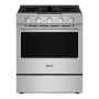 Maytag - 30 in. Wide 5 burners 5.0 cu. ft. Slide-In Gas Range with Grill Mode and No Preheat Air Fry - Stainless Steel - Image 1