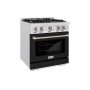 ZLINE - 30 in. Select Dual Fuel Satin Steel Range with 4 Burner Cooktop (HDRS-BLM-30) - White Matte - Image 1
