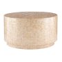 Mina 29.92 in. Gold Round Resin Top Capiz Shell Coffee Table - Image 1