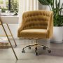 Lydia 24.5 in. Mid-Century Modern Pink Velvet Tufted Hand-Curated Task Chair - Image 1