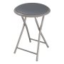 Backless 18 in. Round Folding Stool with Padded Seat, Blue Portable Counter Bar Stool for Kitchen or Rec Room - Image 1