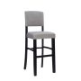 Mary 30 in. Gray Cushioned Back Wood Bar Stool with Faux Leather Seat - Image 1