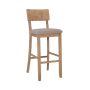 Rodman 31.5 in. Graywash High Back Wood Bar Stool with Gray Fabric Seat - Image 1
