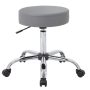 Grey Vinyl Task Stool with Chrome based and Seat Height Adjusment - Image 1