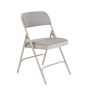 Midnight Black Fabric Padded Seat Stackable Folding Chair (Set of 4) - Image 1