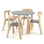 5-Piece Kids Wooden Curved Back Activity Table and Chair Set with Toy Bricks - Image 1