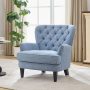 Tafton Ivory Fabric Club Chair with Tufted Cushions (Set of 1) - Image 1