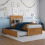 Portland Full Platform Bed with Flat Panel Foot Board and Twin-Size Urban Trundle Bed in Espresso - Image 1