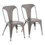 Austin Matte Grey Metal Dining Chair (Set of 2) - Image 1
