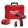 M12 12V Lithium-Ion Cordless 3/8 in. Hammer Drill/Driver Kit with Two 1.5 Ah Batteries and Hard Case - Image 1