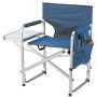 Stylish Camping Blue Full Back Folding Director's Chair - Image 1