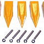 1U3202T CAT Caterpillar Style J200 Excavator Single Tiger Bucket Teeth (5 Pack) - Image 1