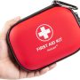 Mini First Aid Kit - 120 Piece Small Waterproof Hard Shell Medical Kit for Car, - Image 1