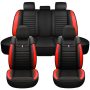 Universal Car Seat Cover 5 Seats Full Set PU Leather Front Rear Back Cushion - Image 1