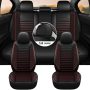 Universal Car Seat Cover 5 Seats Full Set PU Leather Front Rear Back Cushion - Image 1