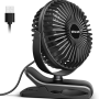 BESKAR Small Clip on Fan, 3 Speeds USB Fan with Strong Airflow, Clip & Desk Fan - Image 1