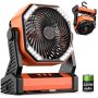 Camping Fan Up To 99Hours Battery Powered Portable Outdoor w/22000mAh Power Bank - Image 1