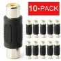 10PCS AV RCA Audio Video Female to Female Jack Coupler Adapter Connector - Image 1