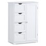 Free-Standing Wooden Cabinet with 4 Drawers and Door Cabinet - Image 1