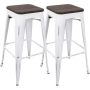 Oregon 30 in. Vintage White and Espresso Bar Stool (Set of 2) - Image 1