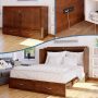 Hamilton Walnut Brown Wood Frame Queen Murphy Bed Chest with 6 in. Mattress, Storage and Built-in Charger - Image 1