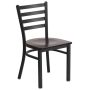 Hercules Series Black Ladder Back Metal Restaurant Chair with Cherry Wood Seat - Image 1