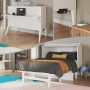 Northampton Walnut Solid Wood Frame Full Size Murphy Bed Desk with Mattress - Image 1