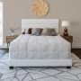 Napoli Upholstered Faux Leather Tri-Panel Channel Headboard Platform Bed, King, Black - Image 1