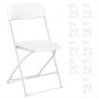 White Steel Frame Plastic Seat Folding Chairs (Set of 10) - Image 1
