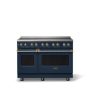 Viking - 48 in. Wide 6 Elements Pro 5 Series 7.3 Cu.Ft. Freestanding 6 Element Induction Convection Range with Brushed Brass Trim - Slate Blue - Image 1