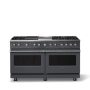 Viking - 60 in. Wide 8 Burner Pro 5 Series 9.4 Cu. Ft. Freestanding Sealed LP Dual Fuel ConvectionRange - Cast Black - Image 1