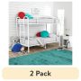 Your Zone Kids Modern Metal Twin over Twin Bunk Bed with Guardrails, White - Image 1