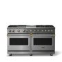 Viking - 60"W. P5S 9.4 Cu.Ft. Freestanding Self-Clean Sealed 8B Dual Fuel Convection Rng/Grdl/Grl-Stainless Steel/Brushed Brass - Stainless Steel - Image 1