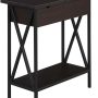 Convenience Concepts Tucson Flip Top End Table with Charging Station 23.75" - Modern Living Room Table with Storage Shelf, Nightstand Side Table, Weathered Gray - Image 1