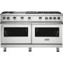 Viking - 60 in. Wide 6 Burner 8.0 Cu. Ft. Professional 5 Series Freestanding Double Oven Gas Convection Range - Stainless Steel - Image 1