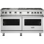 Viking - 60 in. Wide 6 Burner 8.0 Cu. Ft. Professional 5 Series Freestanding Double Oven Liquid Propane Gas Convection Range - Stainless Steel - Image 1
