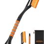 AstroAI 27" Snow Brush and Ice Scrapers for Car Windshield, Detachable Snow Scrapers with Ergonomic Foam Grip for Cars, Trucks, SUVs (Heavy Duty ABS, PVC Brush, Orange) - Image 1